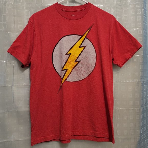 THE FLASH RETRO RED HEATHERED SHORT SLEEVE T-SHIRT - DC COMICS - Picture 1 of 3